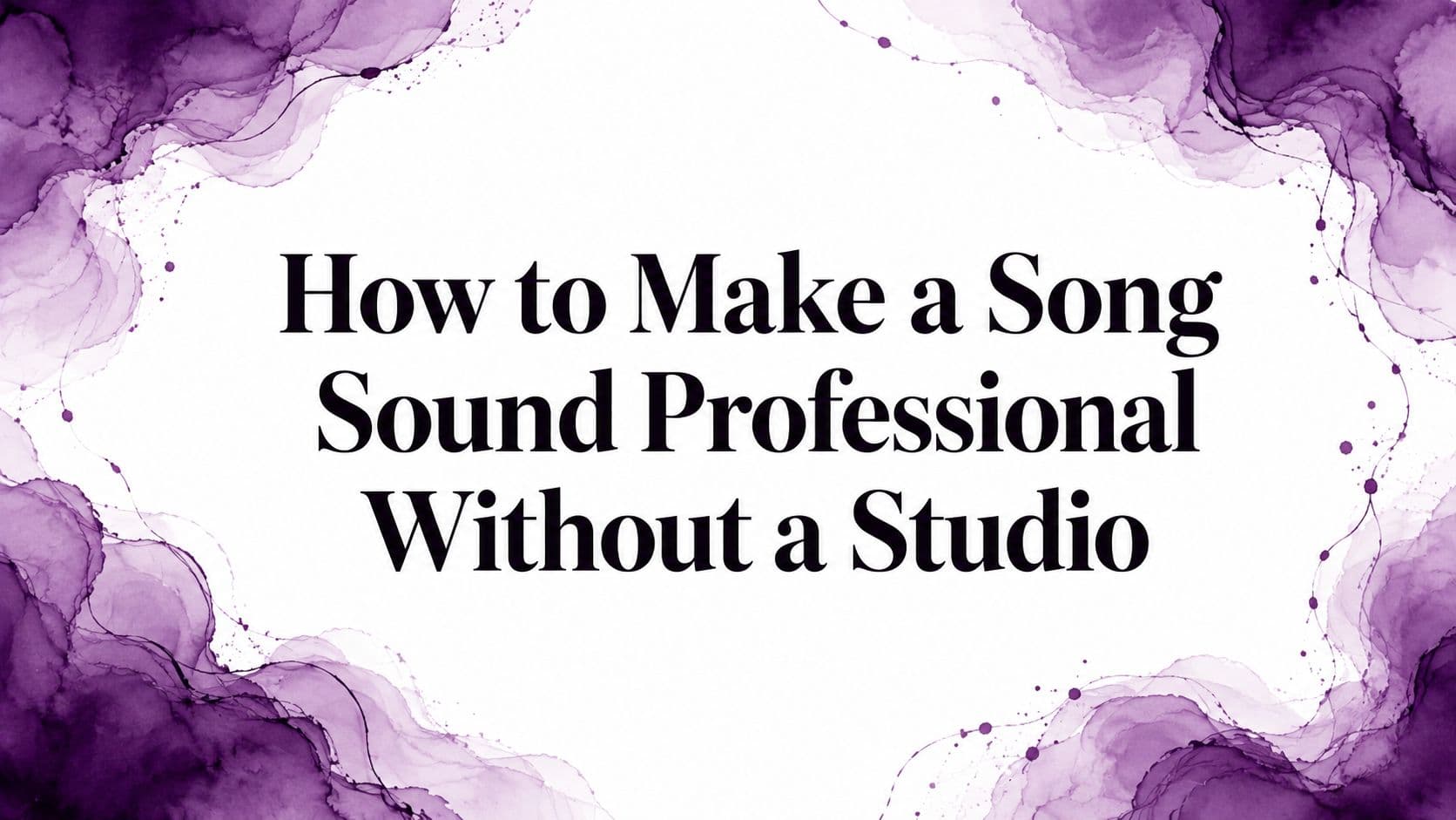 How to Make a Song Sound Professional Without a Studio